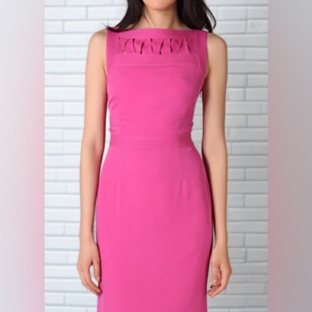 Tory Burch Leith Silk Georgette dress deep rose pink size 8